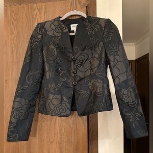 Worn once. Armani black jacket with flowers. Perfect condition, great quality.